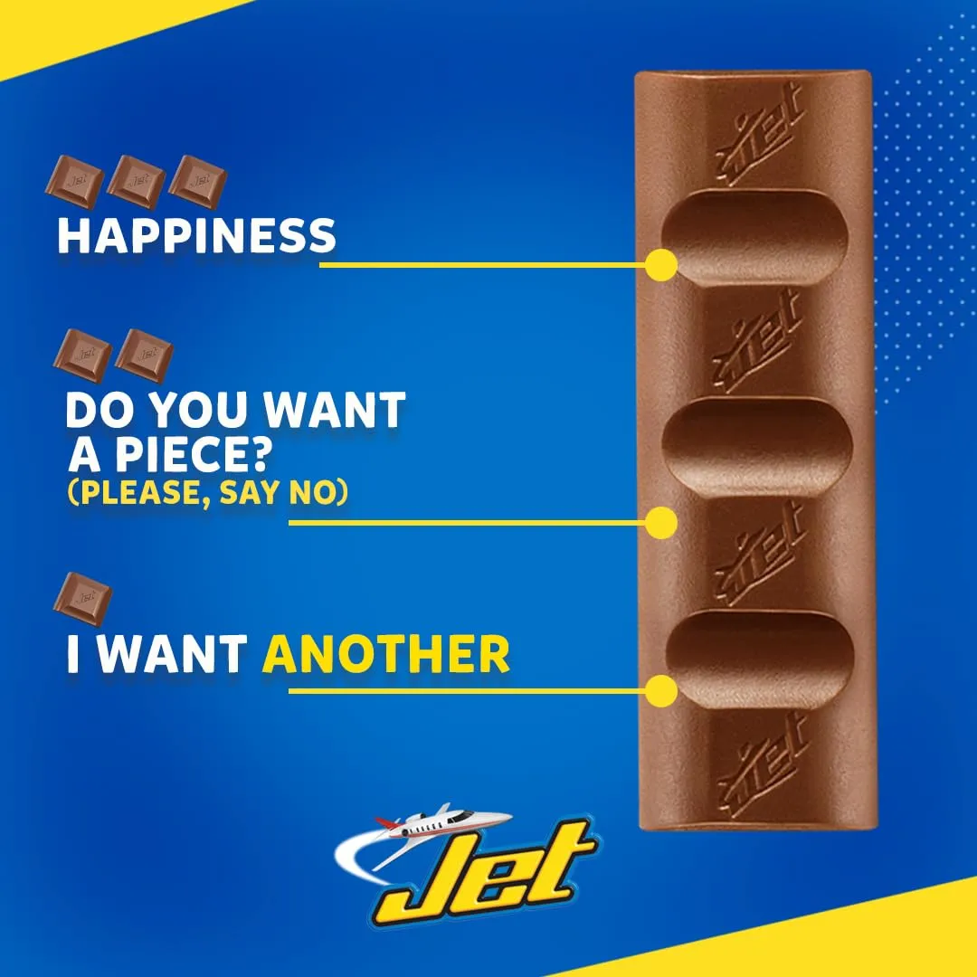 Jet Milk Chocolate Bar, Bag with 10 units, 3.00 oz