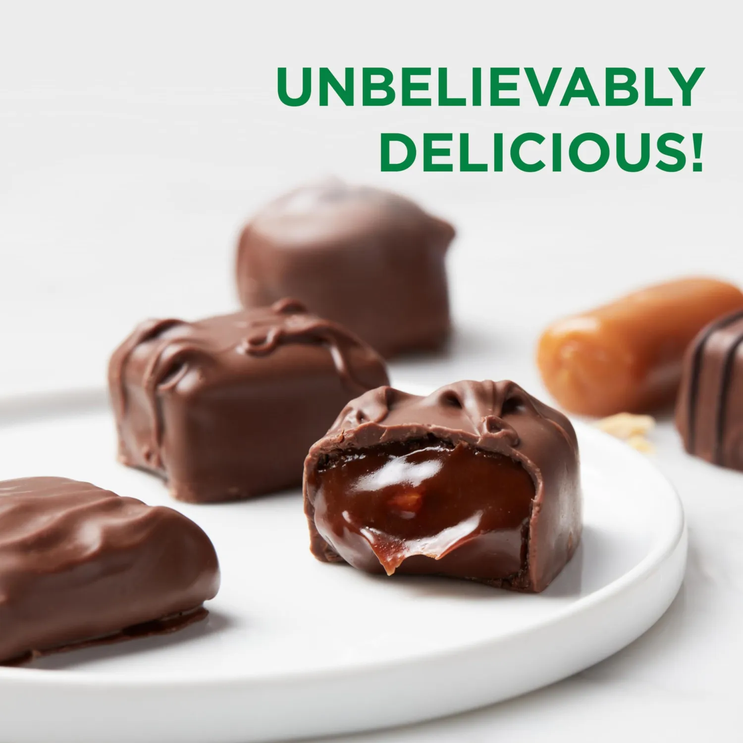RUSSELL STOVER Sugar Free Assorted Caramels in Chocolate Candy, 15.3 oz. bag - Milk and Dark Sugar Free Chocolate