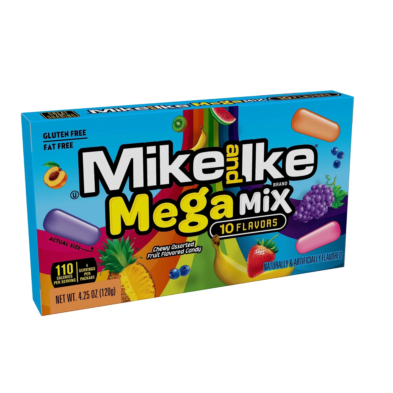 Mike and Ike Candy, Mega Mix, 4.25oz Theater Box, Pack of 12