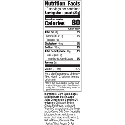 Bluey Fruit Flavored Snacks, Fat Free and Gluten Free Snacks, 8 oz (10 Pouches)
