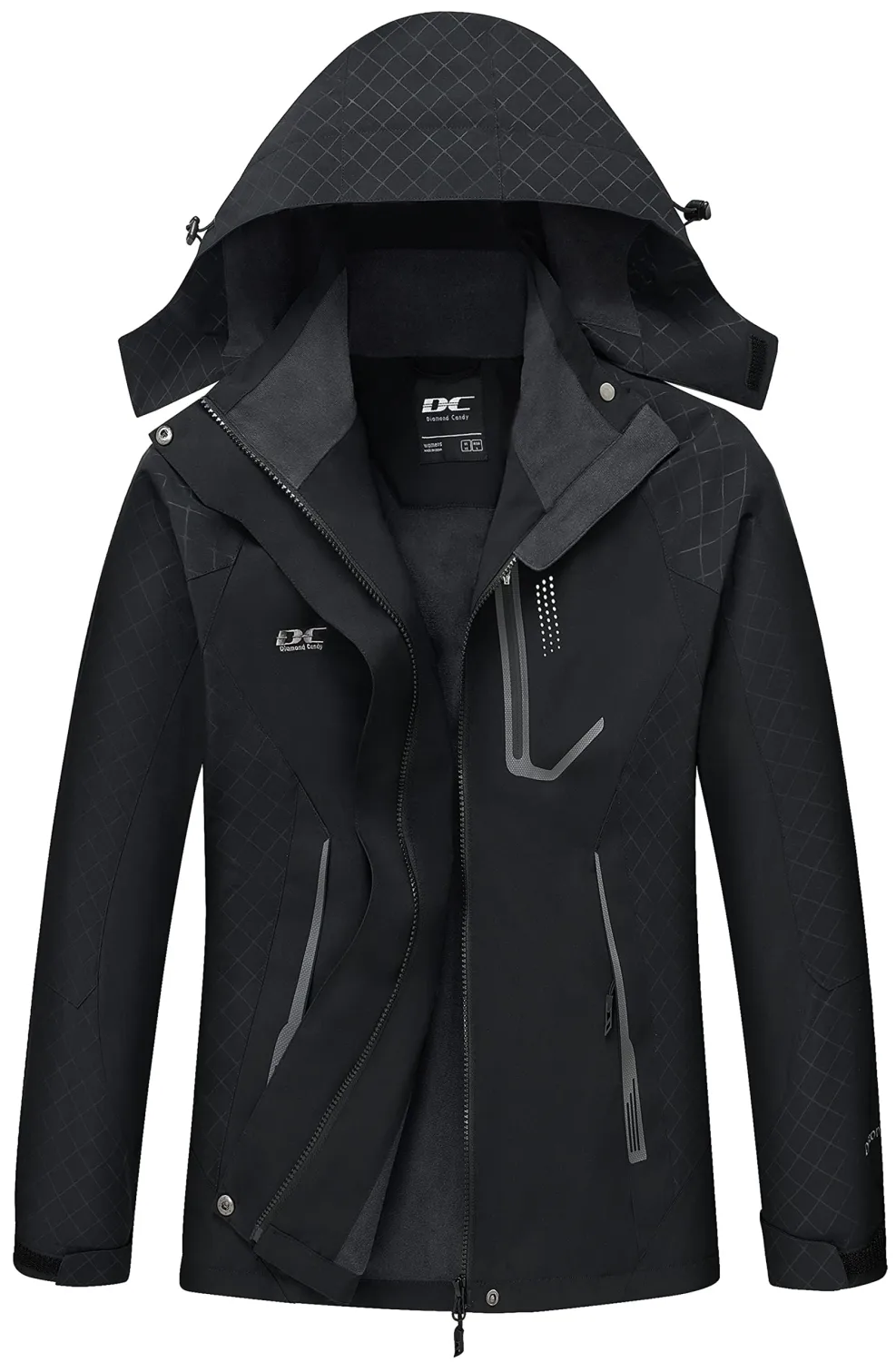 Diamond Candy Women's Waterproof Rain Jacket with Hood Lightweight Outdoors Raincoat