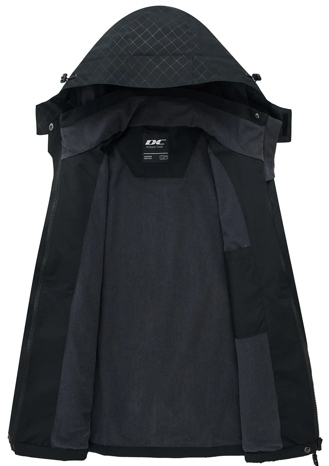 Diamond Candy Women's Waterproof Rain Jacket with Hood Lightweight Outdoors Raincoat