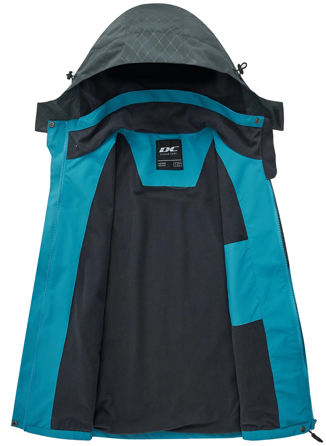 Diamond Candy Women's Waterproof Rain Jacket with Hood Lightweight Outdoors Raincoat