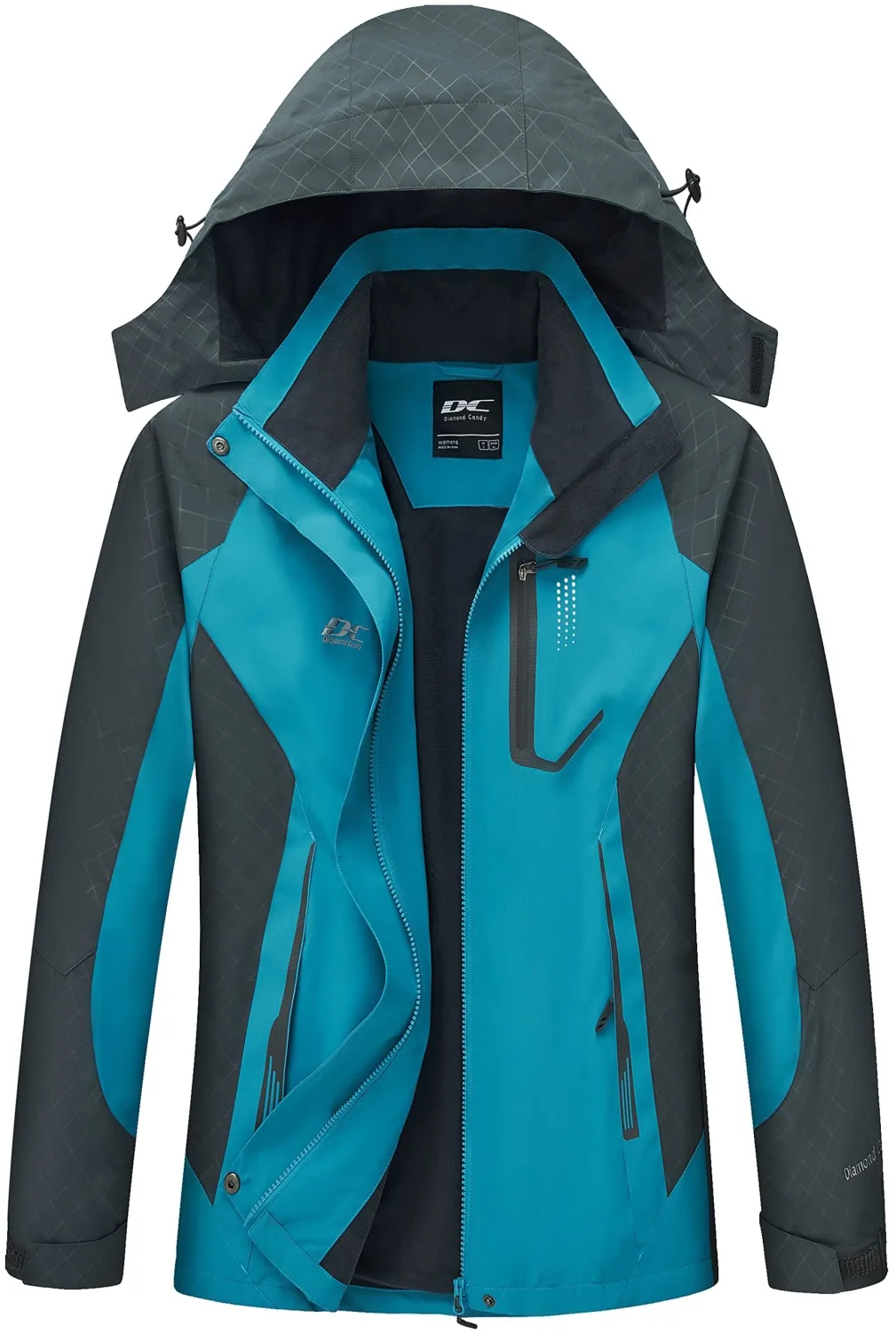 Diamond Candy Women's Waterproof Rain Jacket with Hood Lightweight Outdoors Raincoat