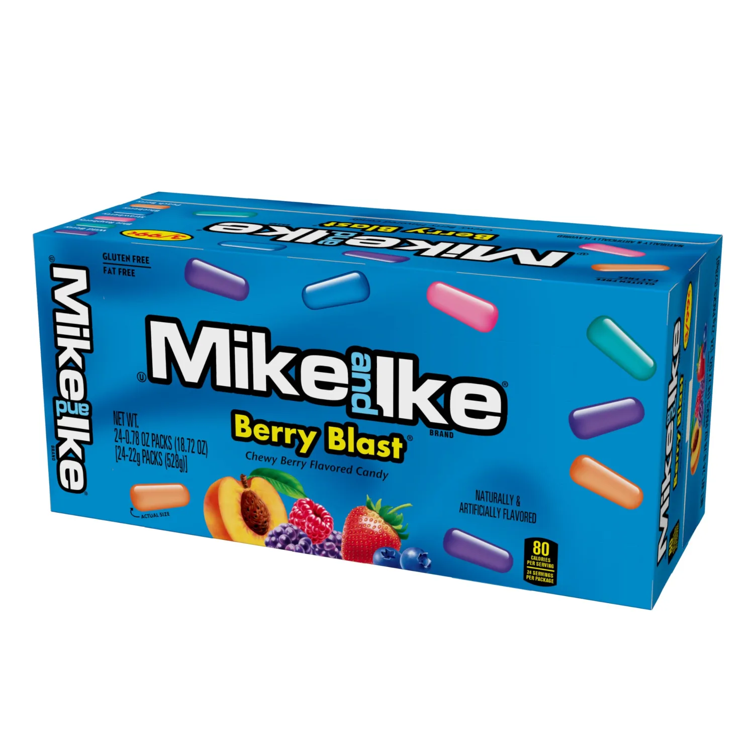 Mike and Ike Berry Blast Candy, 0.78 Ounce Box (Pack of 24), Chewy Candy, Vending Machine Candy
