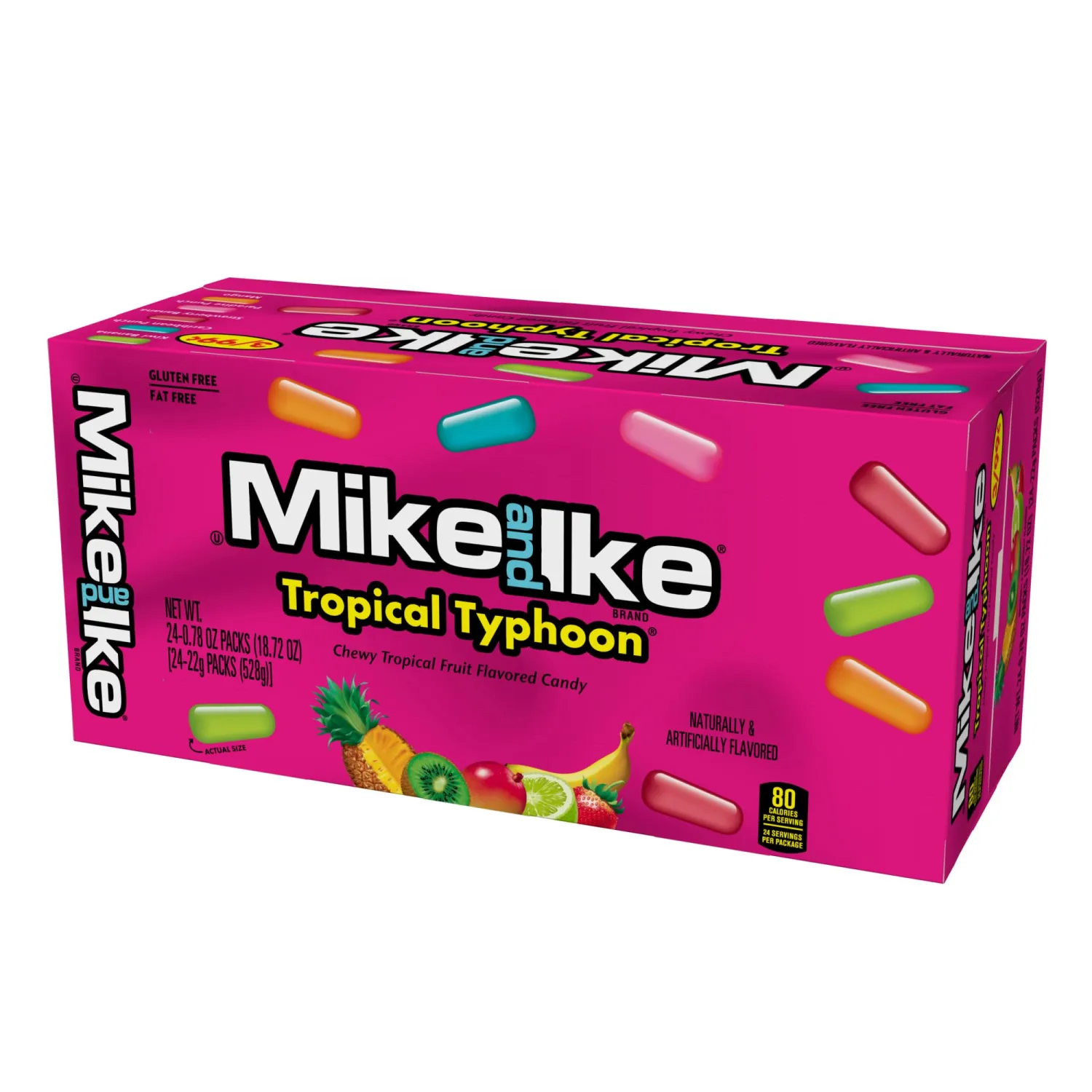 Mike and Ike Tropical Typhoon Candy, 0.78 Ounce Box (Pack of 24), Chewy Candy, Vending Machine Candy