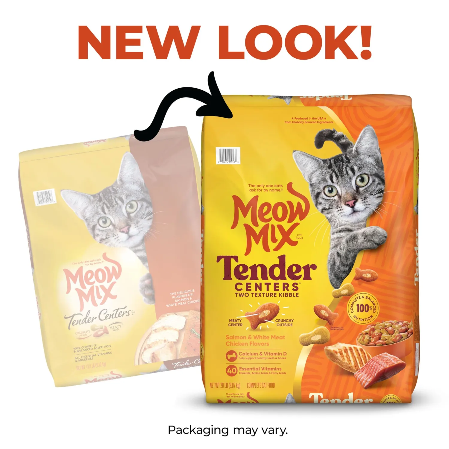 Meow Mix Tender Centers Salmon & Chicken Flavors, Dry Cat Food, 20 Pound Bag