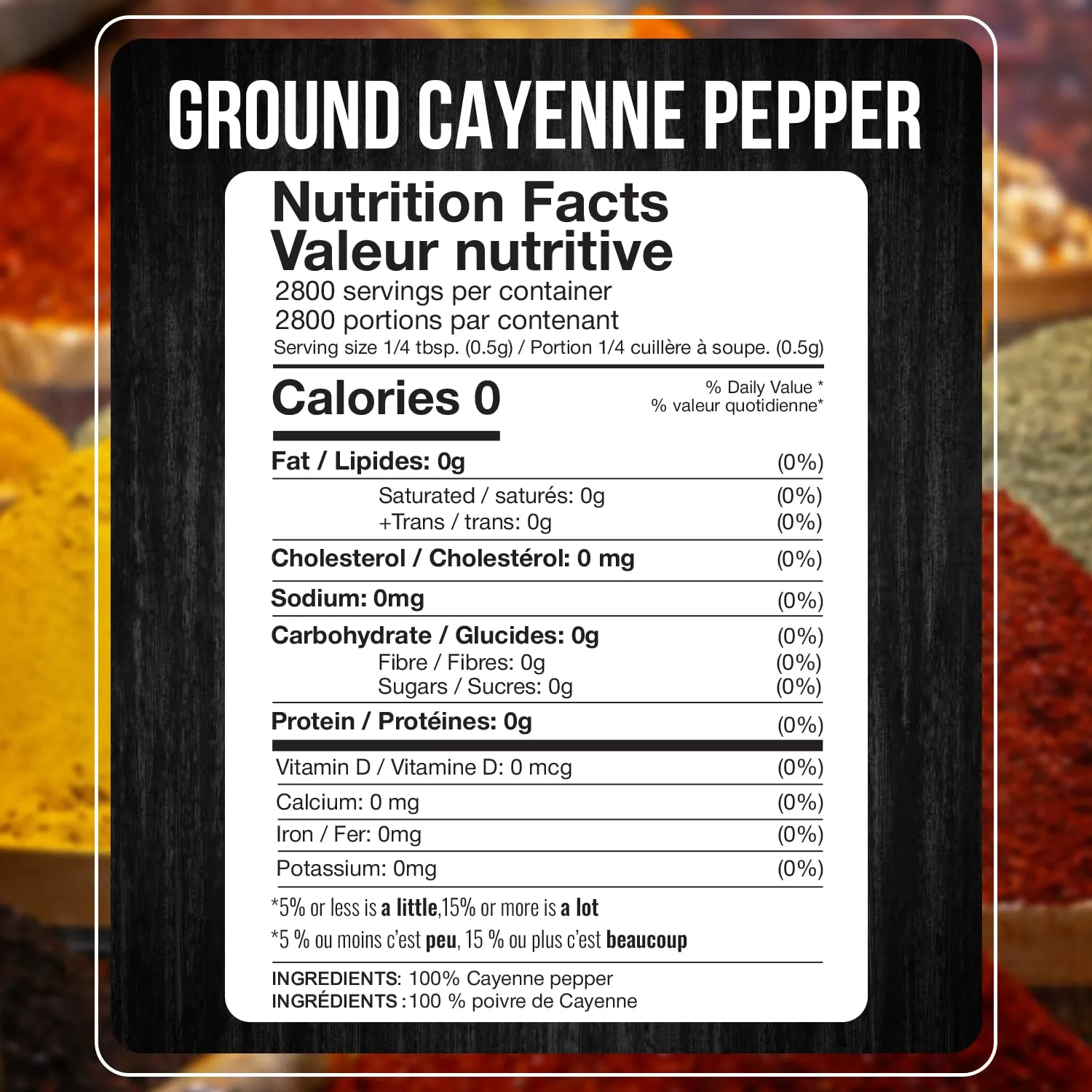 Fresh Finest Cayenne Pepper Powder 15.87 oz Bold Flavor All Natural Red Pepper Spice 50,000 SHU Heat, Commercial and Home Cooking