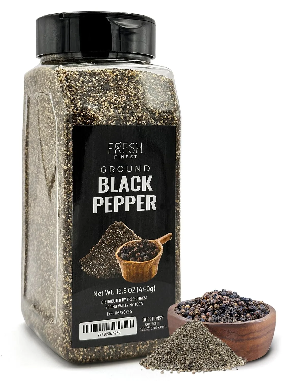 Fresh Finest Course Black Pepper – 15.5 oz 440G Pepper – Freshly Course Black Pepper for Home and Commercial Cooking - Course Grind Black Pepper in Practical Container,