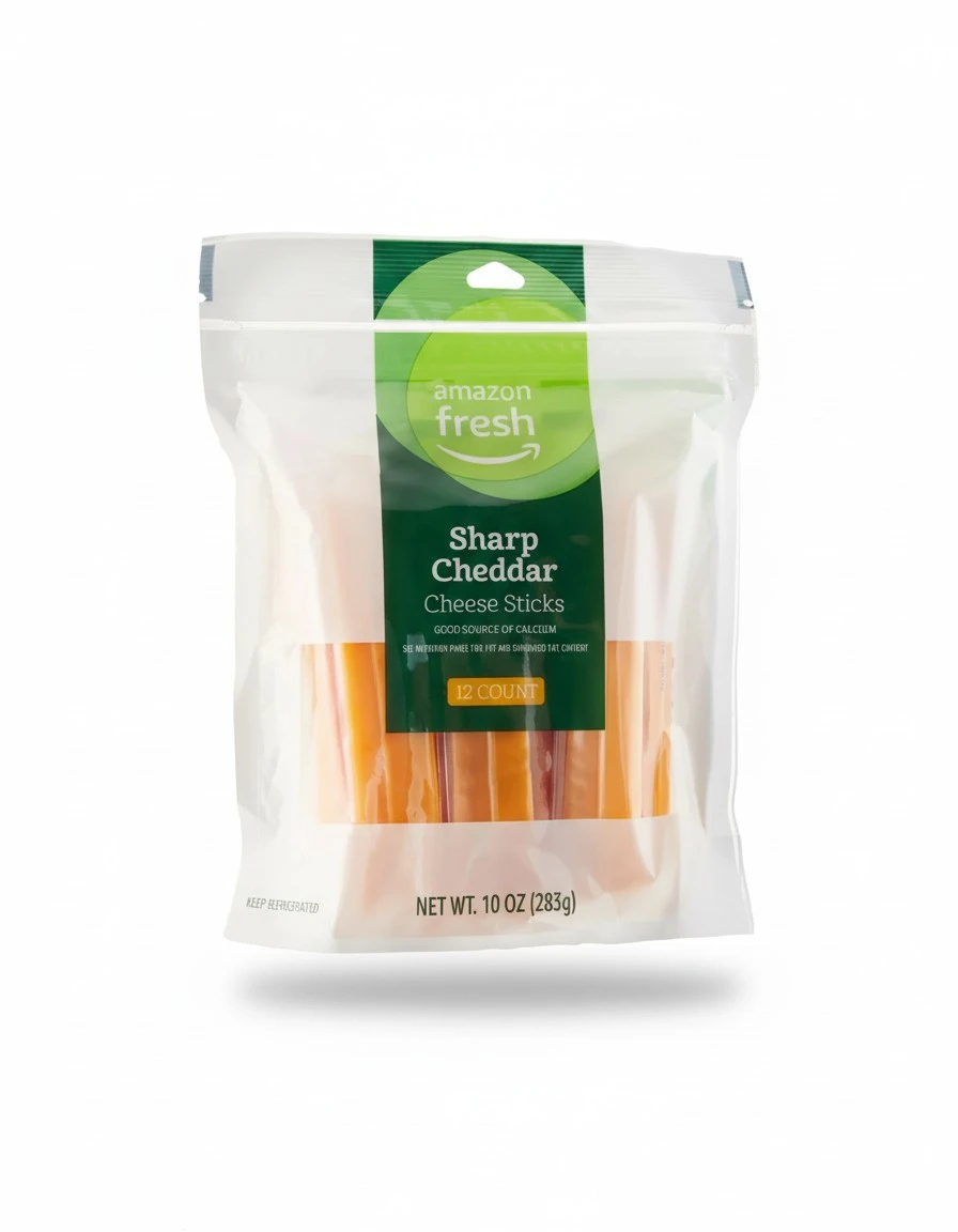 Amazon Fresh, Sharp Cheddar Snack Sticks, 10 Oz, 12 Count