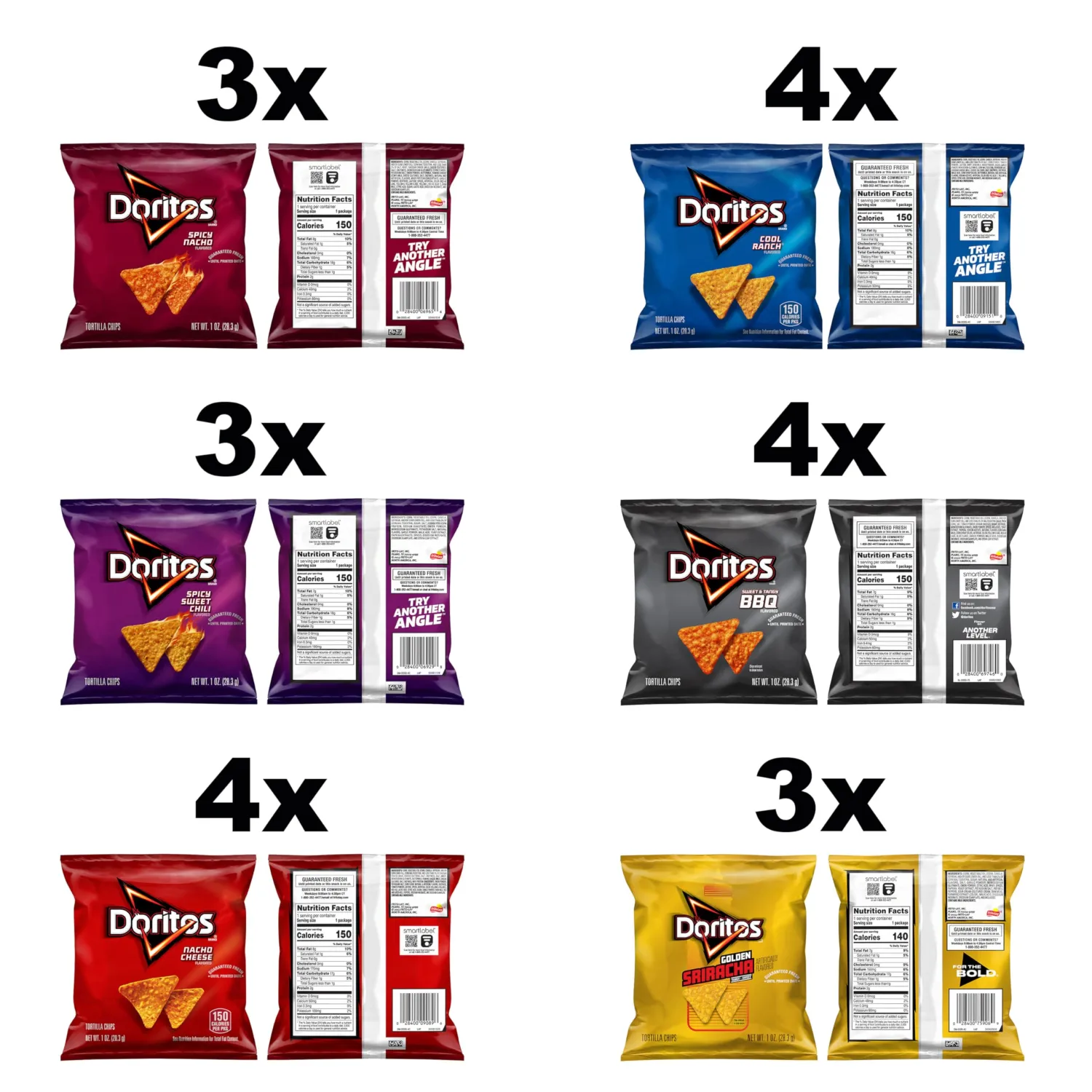 Doritos Flavored Tortilla Chips Variety Pack (Pack of 21)