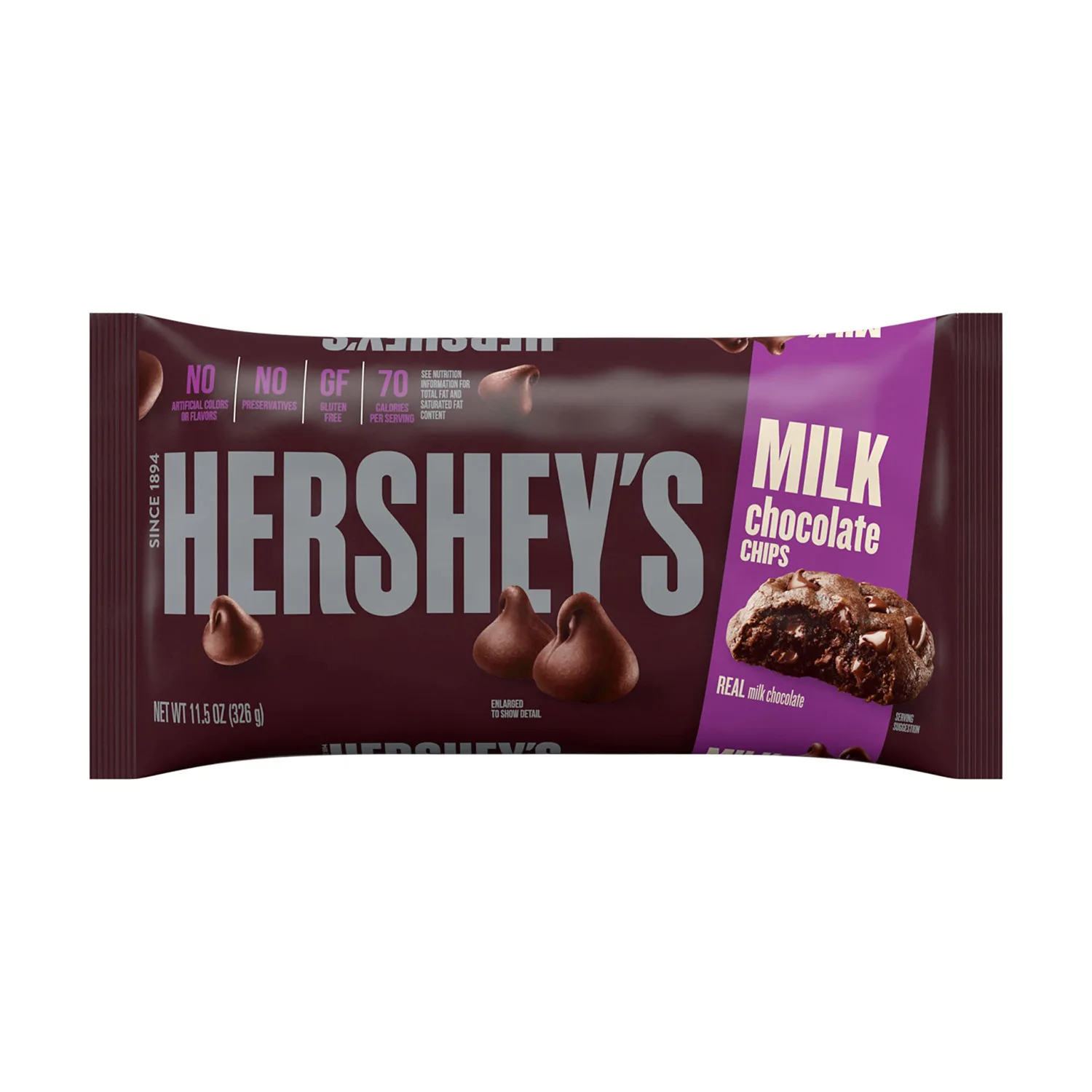 HERSHEY'S Milk Chocolate Baking Chips Bag, 11.5 oz