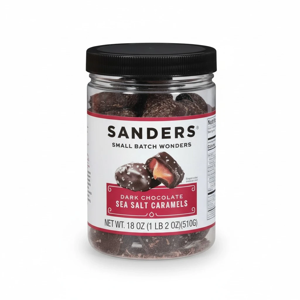 Sanders Dark Chocolate Sea Salt Caramels - 18 oz Tub