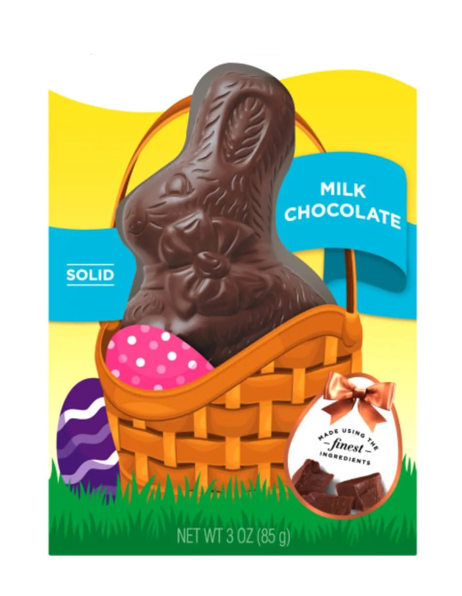 Milk Chocolate Bunnies - Pack of 2 - Solid Milk Chocolate - Smiling Sweets - Perfect for Easter Baskets or Sharing with Friends and Family - Tasty Traditions