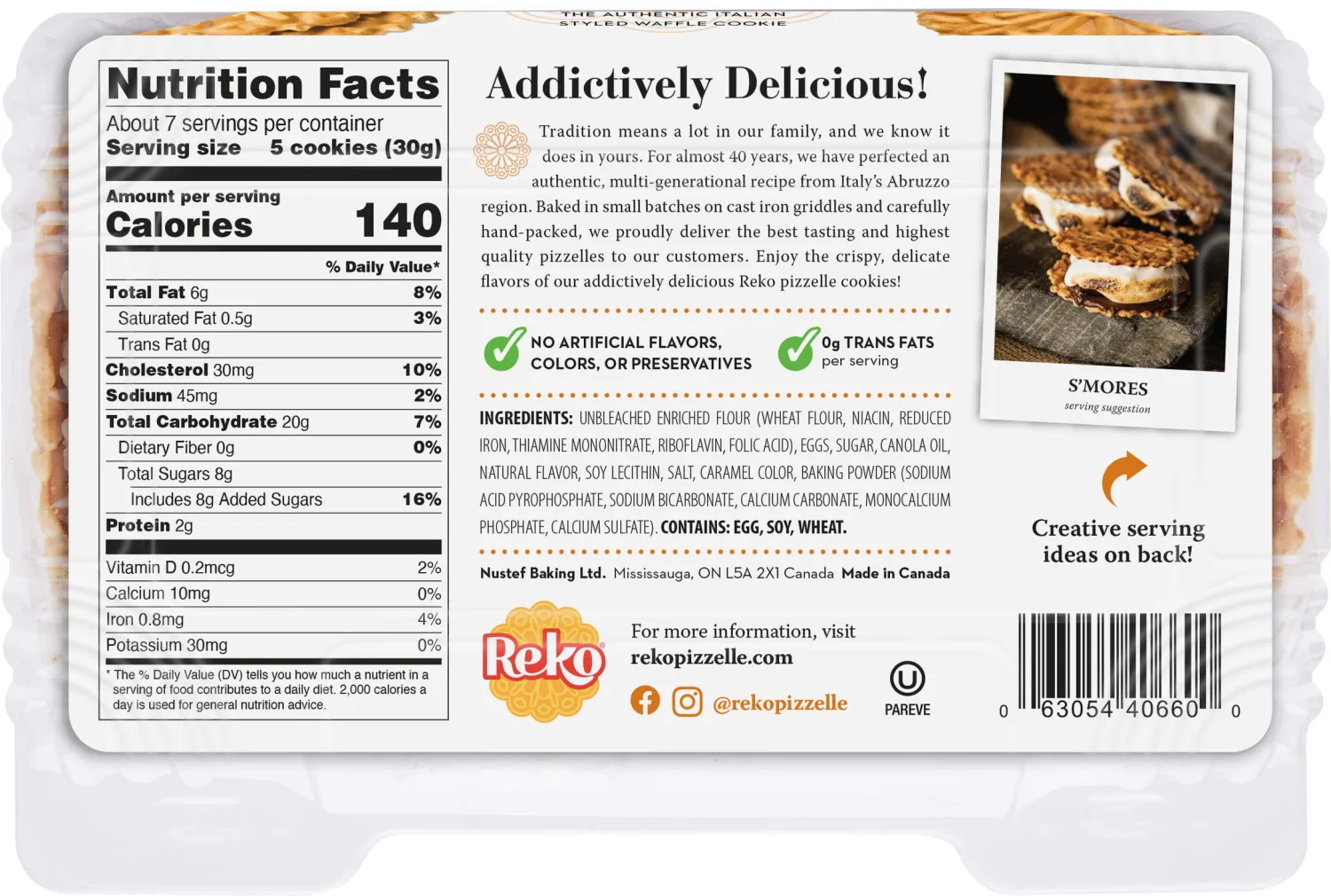 Reko Pizzelle Authentic Italian Style Waffle Cookie, Dulce de Leche, 7 Ounce (Pack of 1)