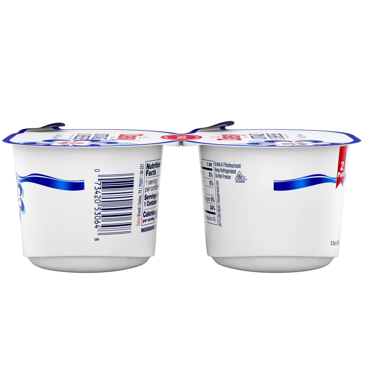 Daisy Brand Single Service Twin Pack 4% Cottage Cheese, 10.6 Oz (Pack Of 2)
