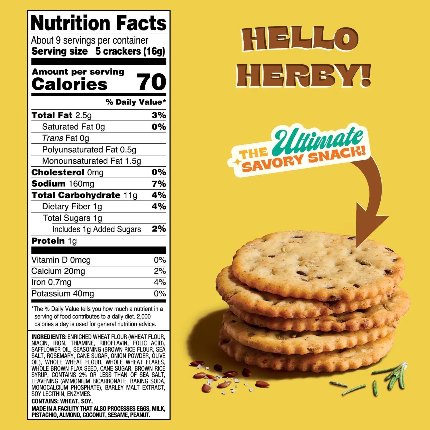 Back to Nature Stoneground Wheat Crackers, Rosemary & Olive Oil - Dairy Free, Non-GMO, Made with Whole Grains & Flax Seed, Delicious & Quality Snacks,5 Ounce​