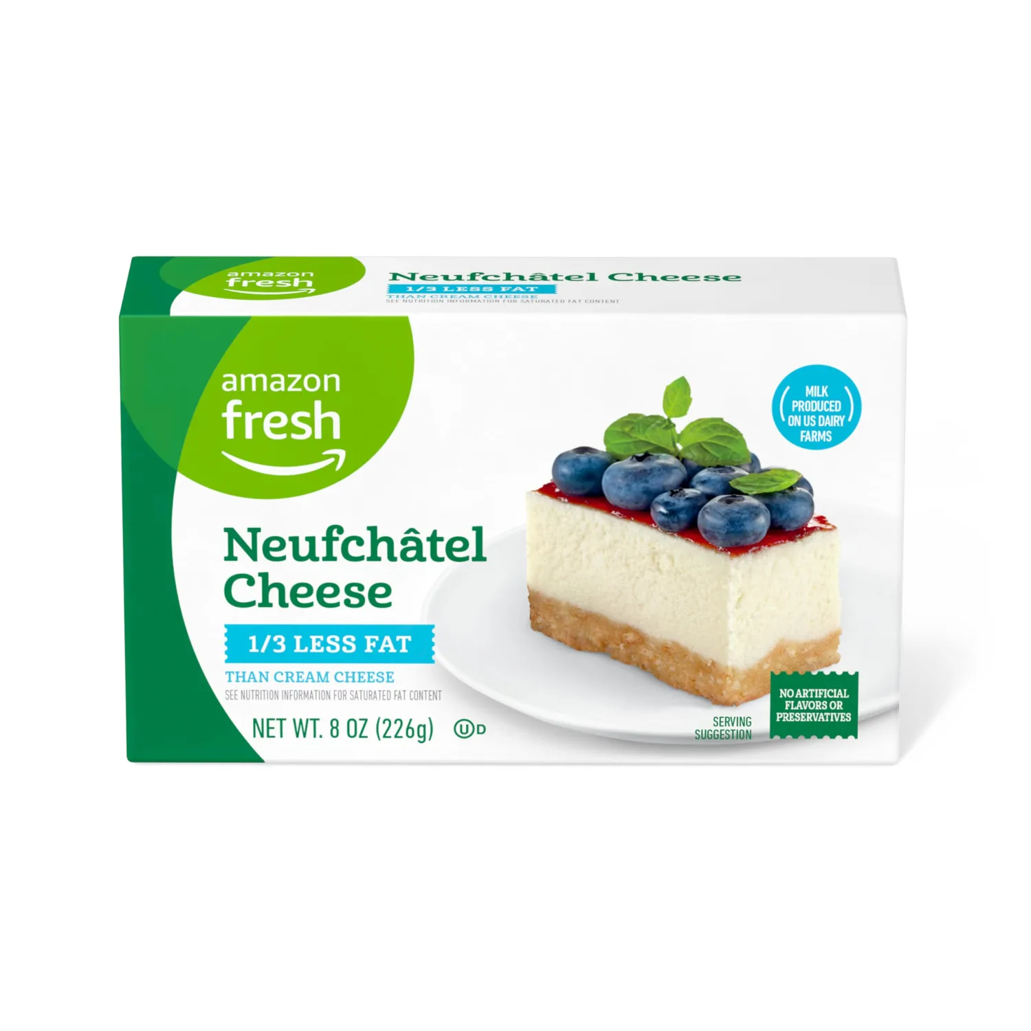 Amazon Fresh, Neufchâtel Cheese, 8 Oz (Previously Happy Belly, Packaging May Vary)