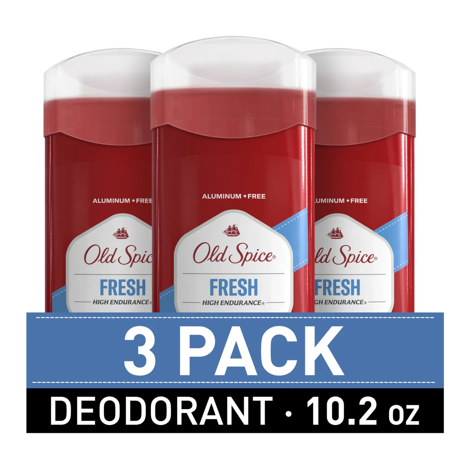 Old Spice Aluminum Free Deodorant for Men, 24/7 Freshness & Lasting Legendary Fragnance, 24/7 Sweat & Odor Protection, High Endurance, Fresh Scent, 3.4 oz (Pack of 3)