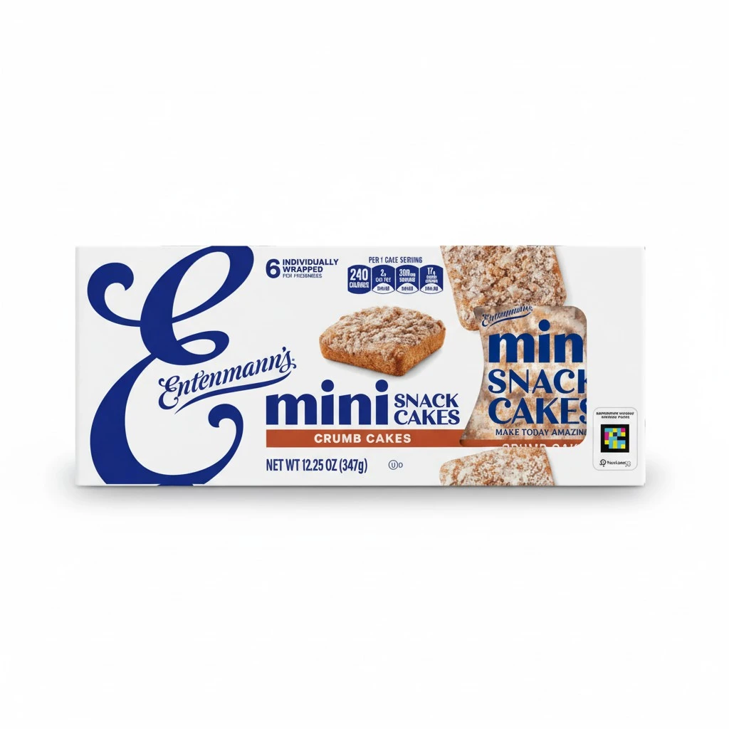 Entenmann's Minis Crumb Cake, Box of Snack Cakes, 12.25 oz, 6 Count
