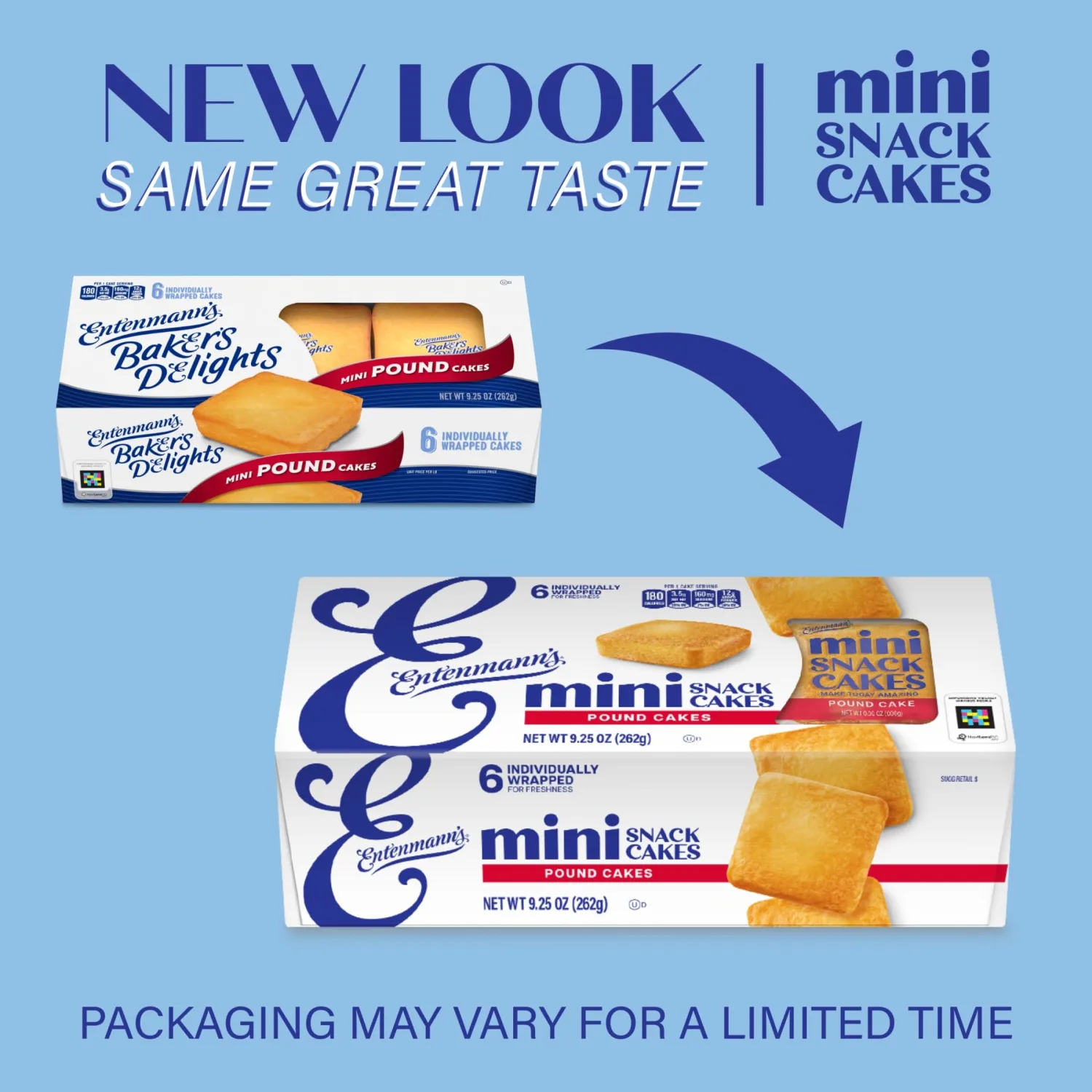 Entenmann's Minis Pound Cakes, Box of Snack Cakes, 9.25 oz, 6 Count