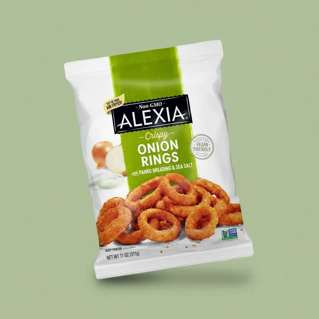 Alexia Crispy Onion Rings with Panko Breading and Sea Salt, Non-GMO Ingredients, 11 oz (Frozen)