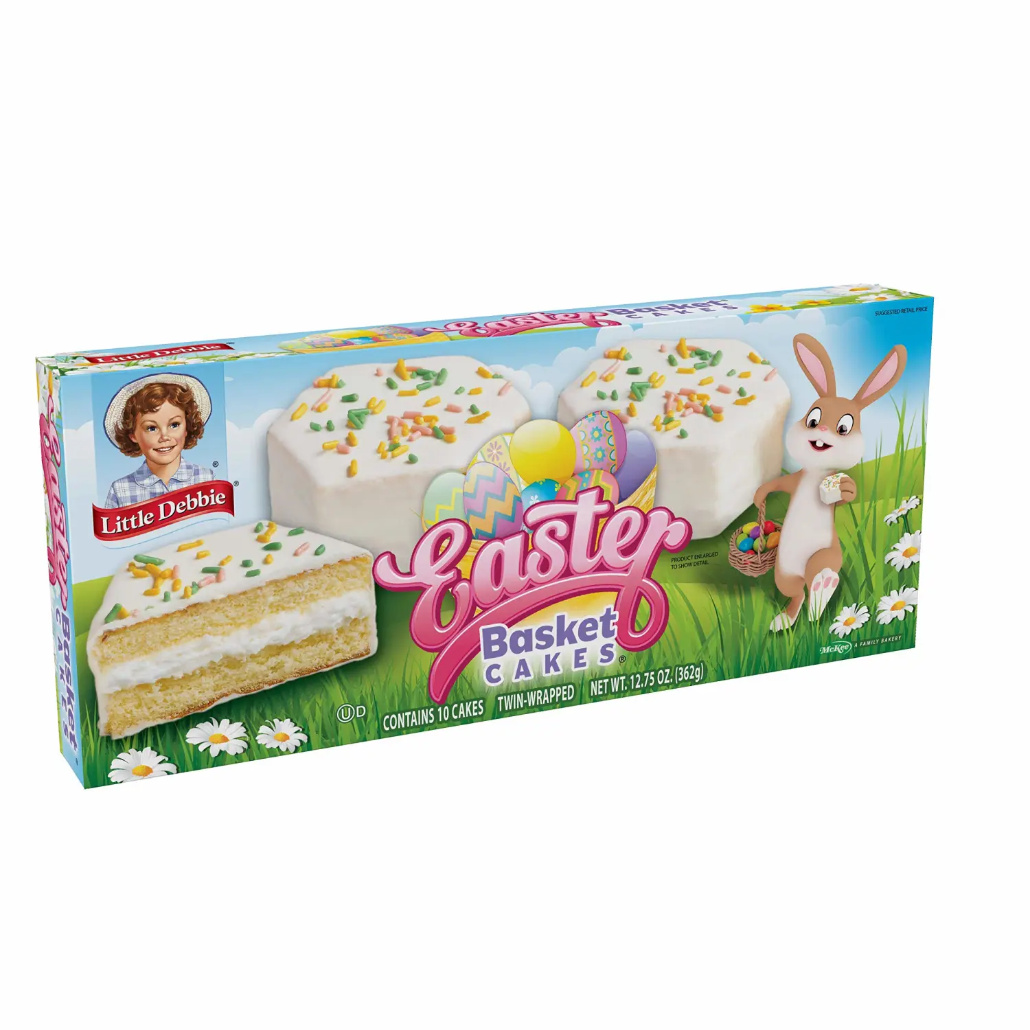 Little Debbie Vanilla Easter Basket Cakes 10 Twin Wrapped Cakes, 12.75 OZ Box