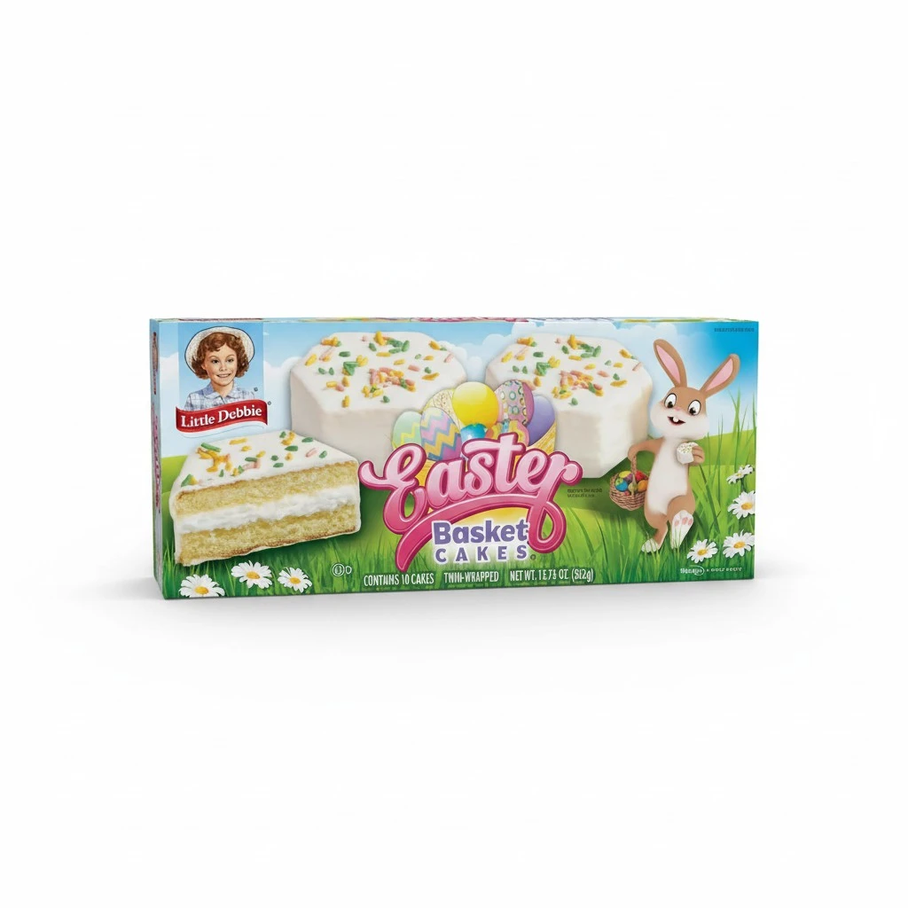 Little Debbie Vanilla Easter Basket Cakes 10 Twin Wrapped Cakes, 12.75 OZ Box