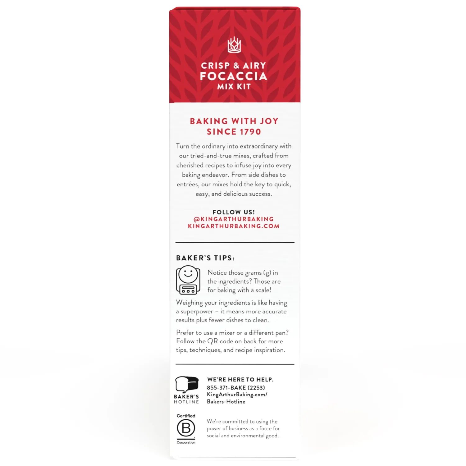 King Arthur Baking Company Crisp & Airy Focaccia Mix Kit 18.4 oz., Baking Mix - Ready in 1 hour