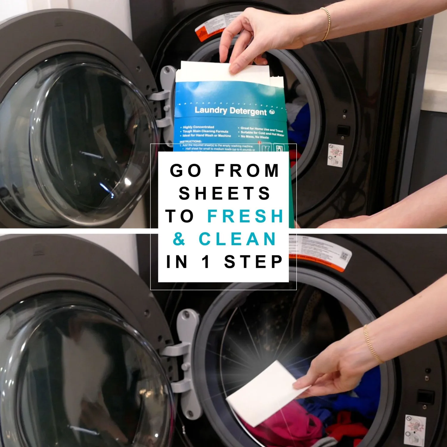 60 Loads Laundry Detergent Sheets (Ultra-Concentrated, Earth Friendly, Sustainable, Liquid-Free Solution), Includes Free 4-Sheet Bonus Pack – Fresh Scent