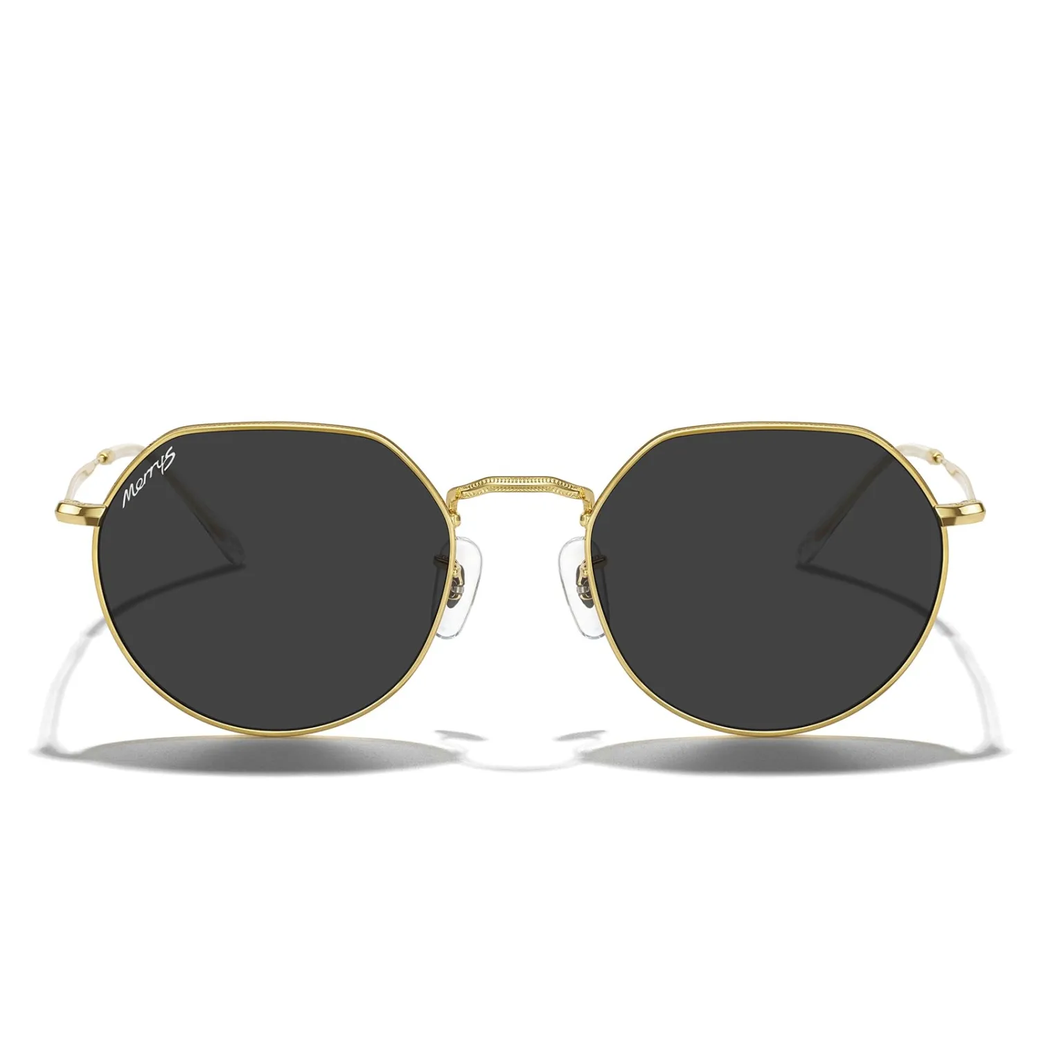 MERRY'S Round Polygon Metal Polarized Sunglasses for Women Men Retro Classic Vintage Shades S6565