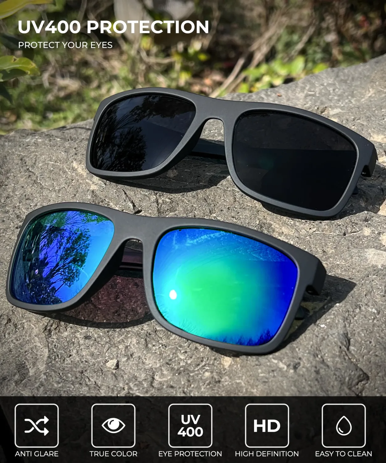 KALIYADI Polarized Sunglasses for Men and Women, Mens Sun Glasses with UV Protection for Driving Fishing Golf (3 Packs)