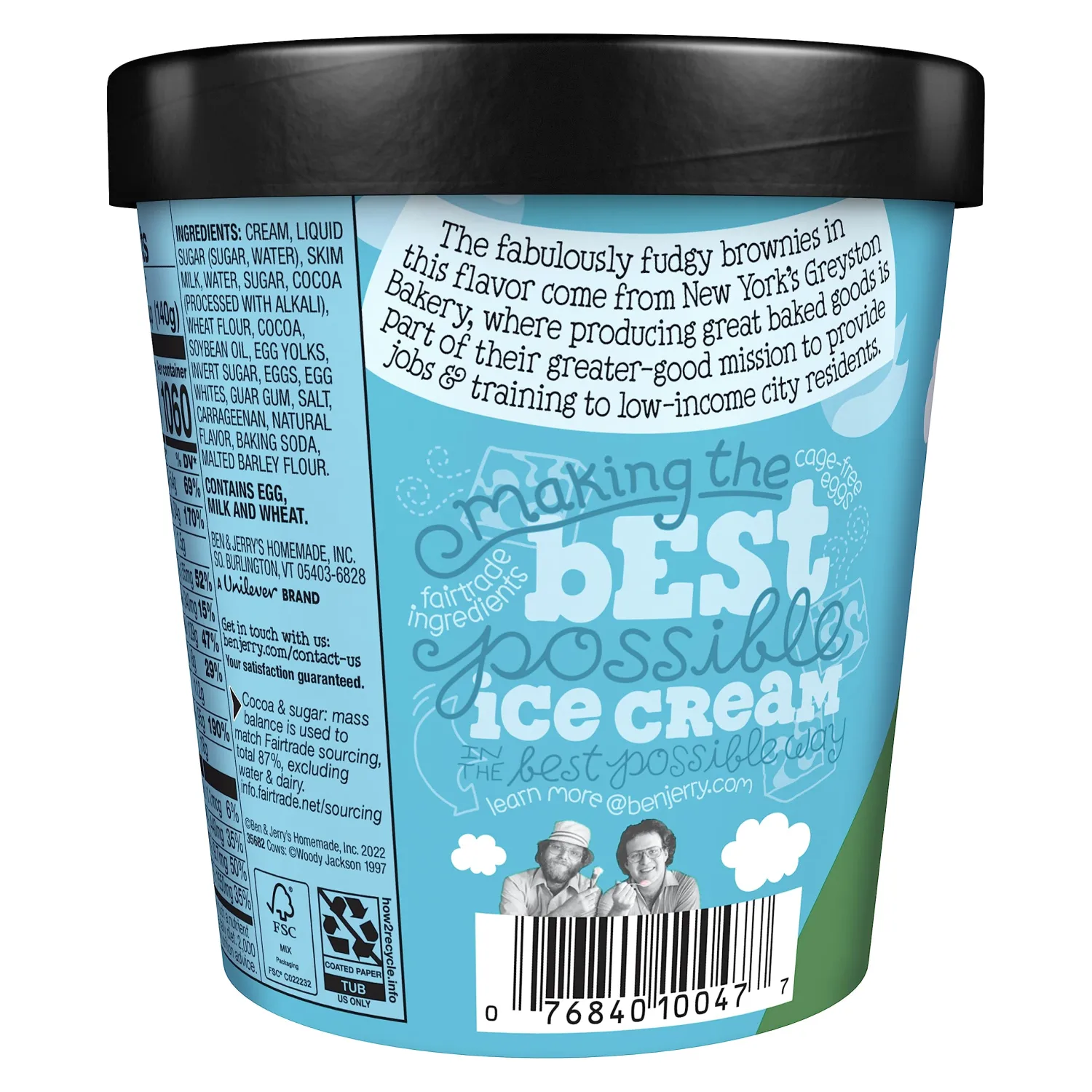 Ben & Jerry's Chocolate Fudge Brownie Ice Cream Pint Non-GMO 16 oz