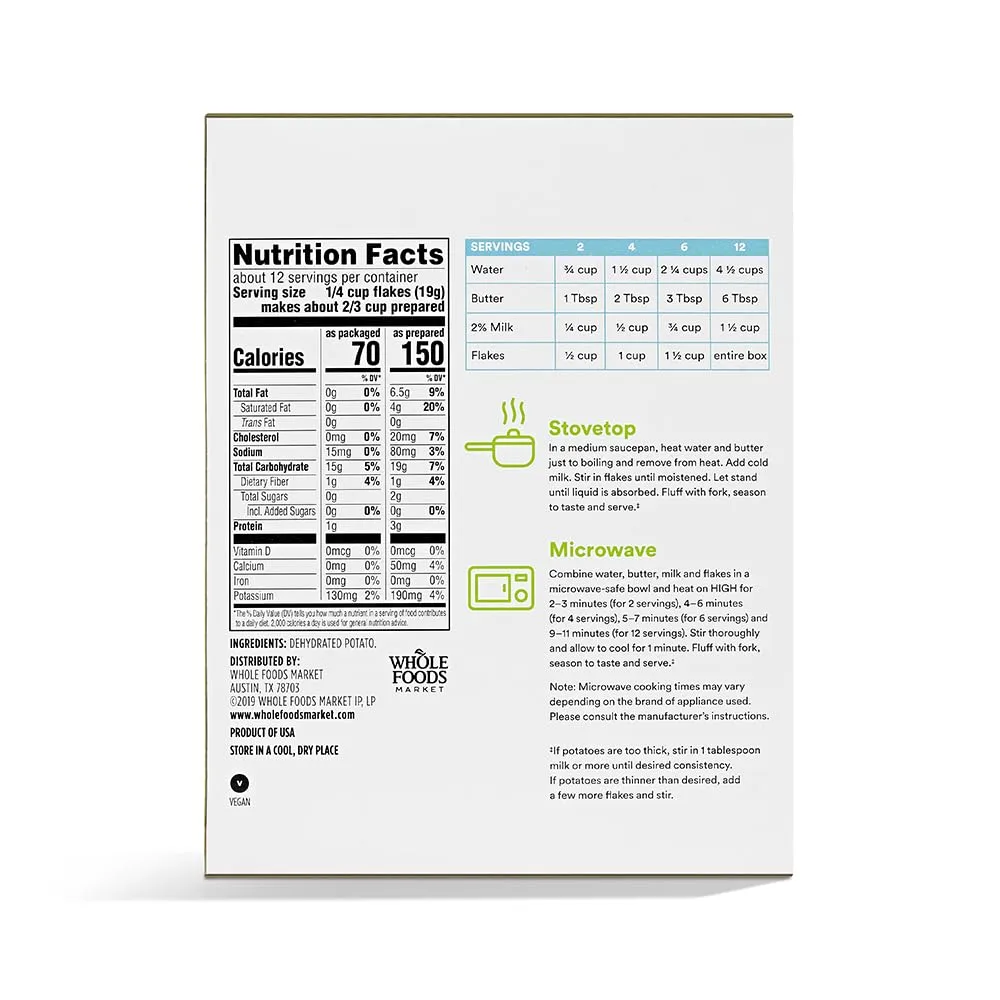 365 by Whole Foods Market, Potatoes Instant Mashed Original, 8 Ounce