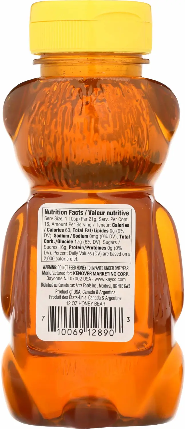 Gefen US Grade A Honey Bears, 12oz (2 Pack) 100% Clover Honey, No Fillers, Gluten Free