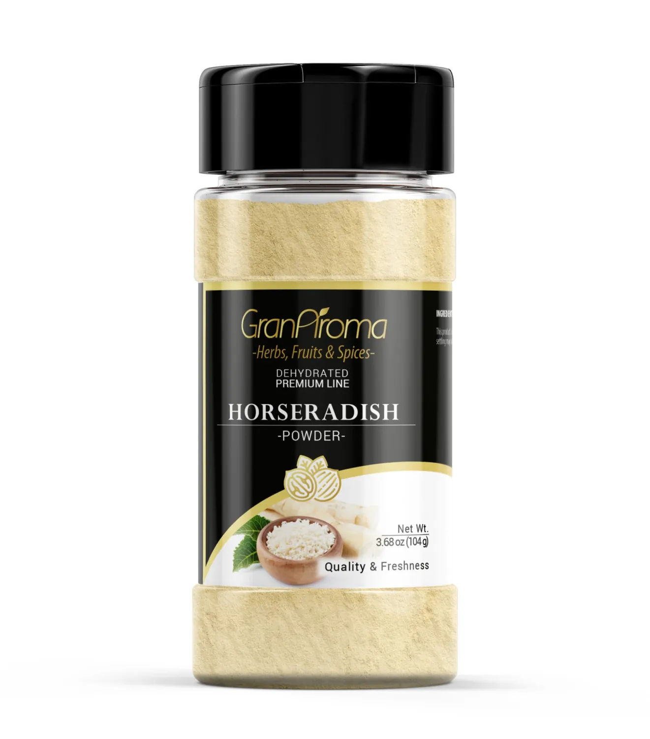 GranAroma Horseradish Powder, Sharp & Spicy, Dried Horseradish Seasoning (3.68 Ounce)