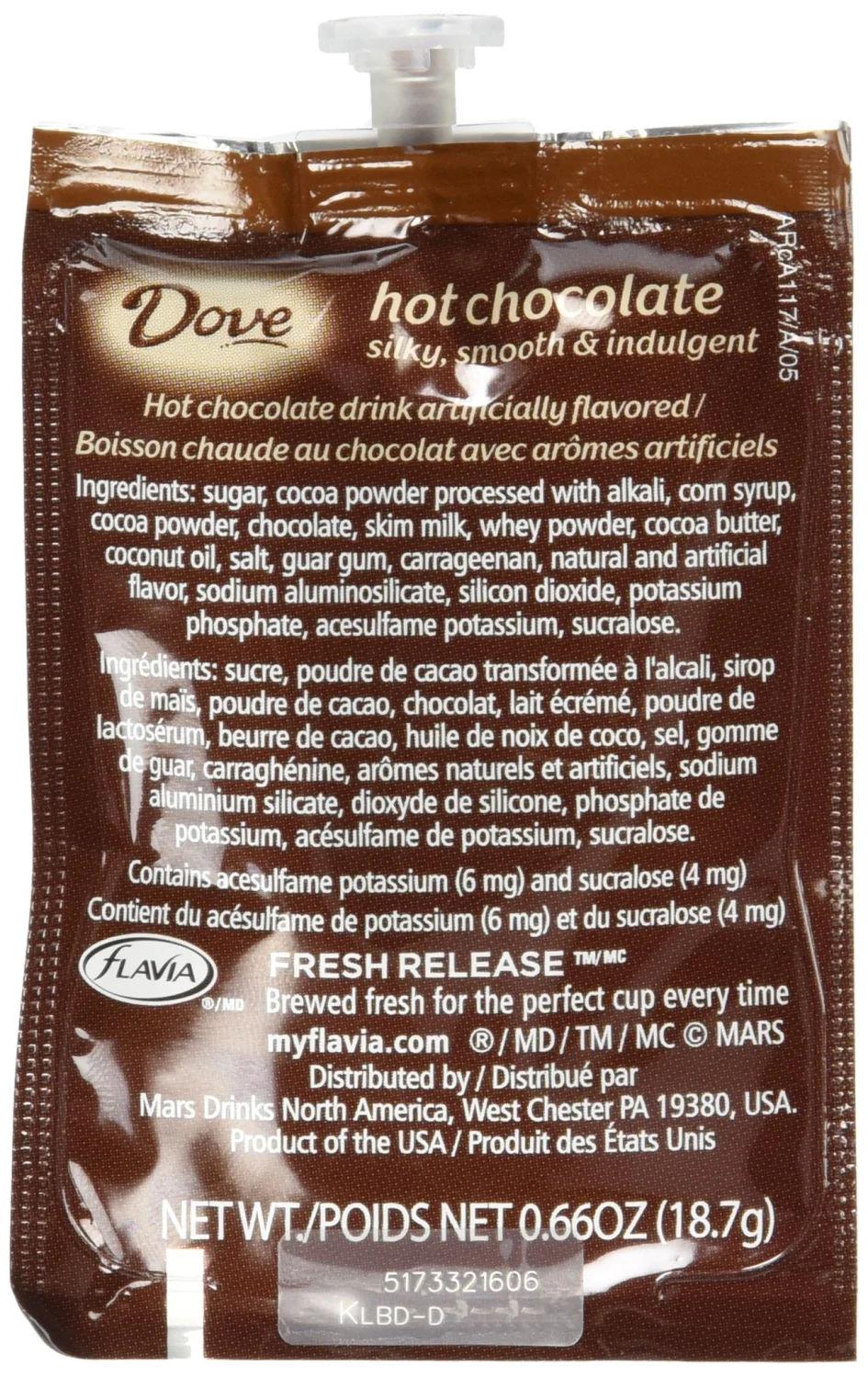 Flavia Dove Hot Chocolate Fresh Packs 18 Pack