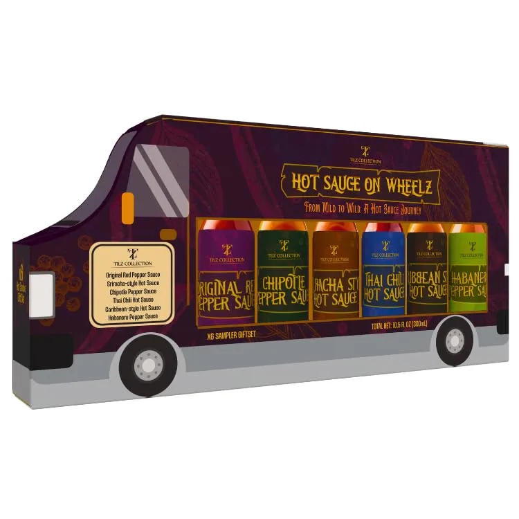 Hot Sauce Gift Sets - Hot Sauce Variety Pack, Hot Sauce Gift Sets For Men |Gourmet Food Gifts |Street Food, Chilli Van, Buffalo, Sriracha, Chilli, BBQ|Hot Sauce Sampler |Food Gifts, Hot Sauce Gift Set
