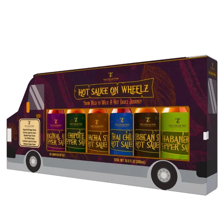 Hot Sauce Gift Sets - Hot Sauce Variety Pack, Hot Sauce Gift Sets For Men |Gourmet Food Gifts |Street Food, Chilli Van, Buffalo, Sriracha, Chilli, BBQ|Hot Sauce Sampler |Food Gifts, Hot Sauce Gift Set