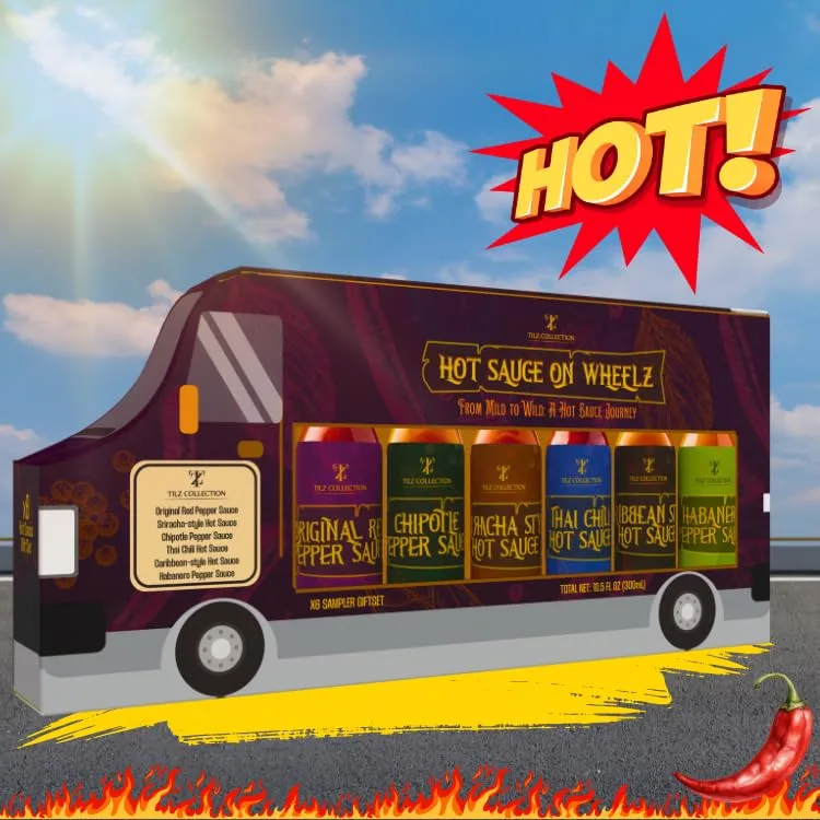 Hot Sauce Gift Sets - Hot Sauce Variety Pack, Hot Sauce Gift Sets For Men |Gourmet Food Gifts |Street Food, Chilli Van, Buffalo, Sriracha, Chilli, BBQ|Hot Sauce Sampler |Food Gifts, Hot Sauce Gift Set