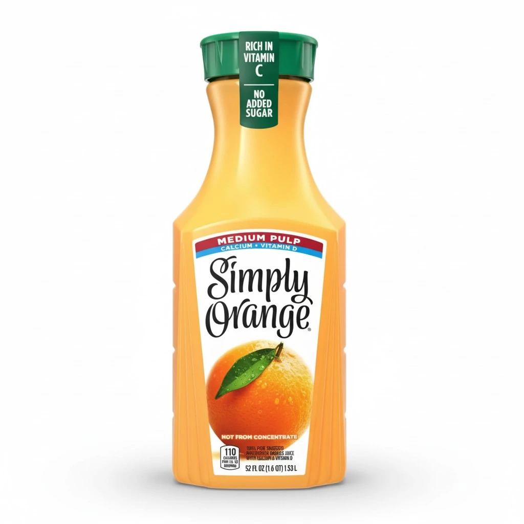 Simply Orange Juice Medium Pulp, 52 fl oz Bottle