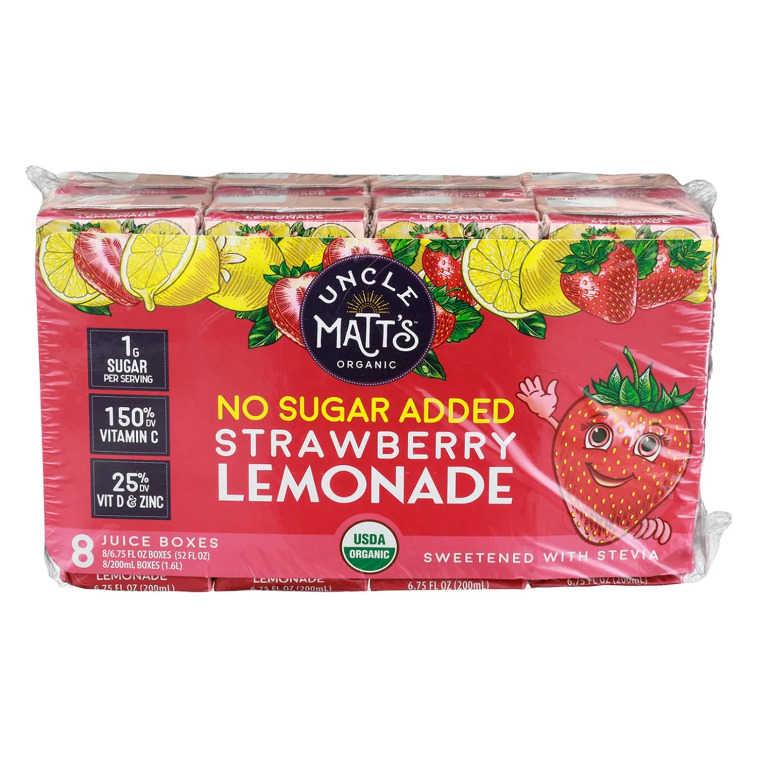 Uncle Matts Organic Juice Box Strw Lemn 8Pk 54 FO
