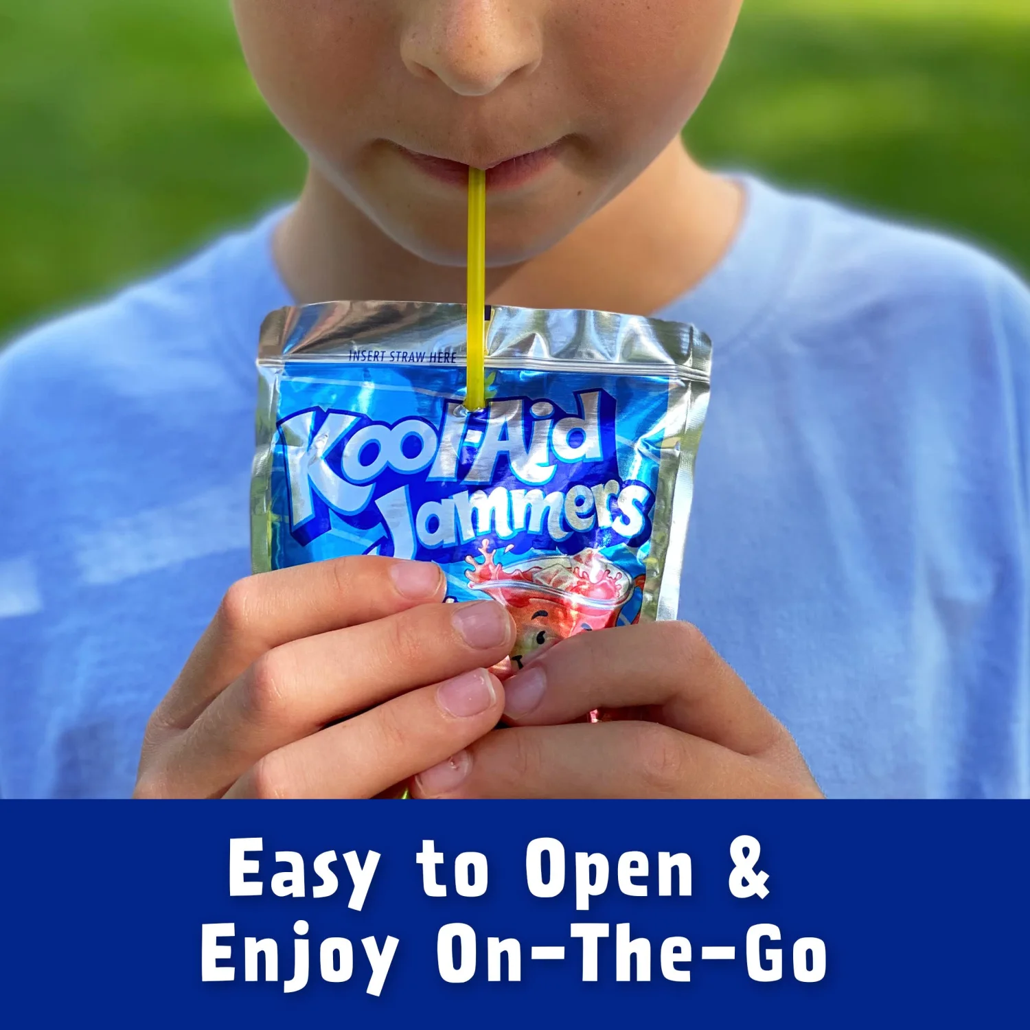 Kool-Aid Jammers Blue Raspberry Flavored 0% Juice Drink, 10 ct Box, 6 fl oz Pouches