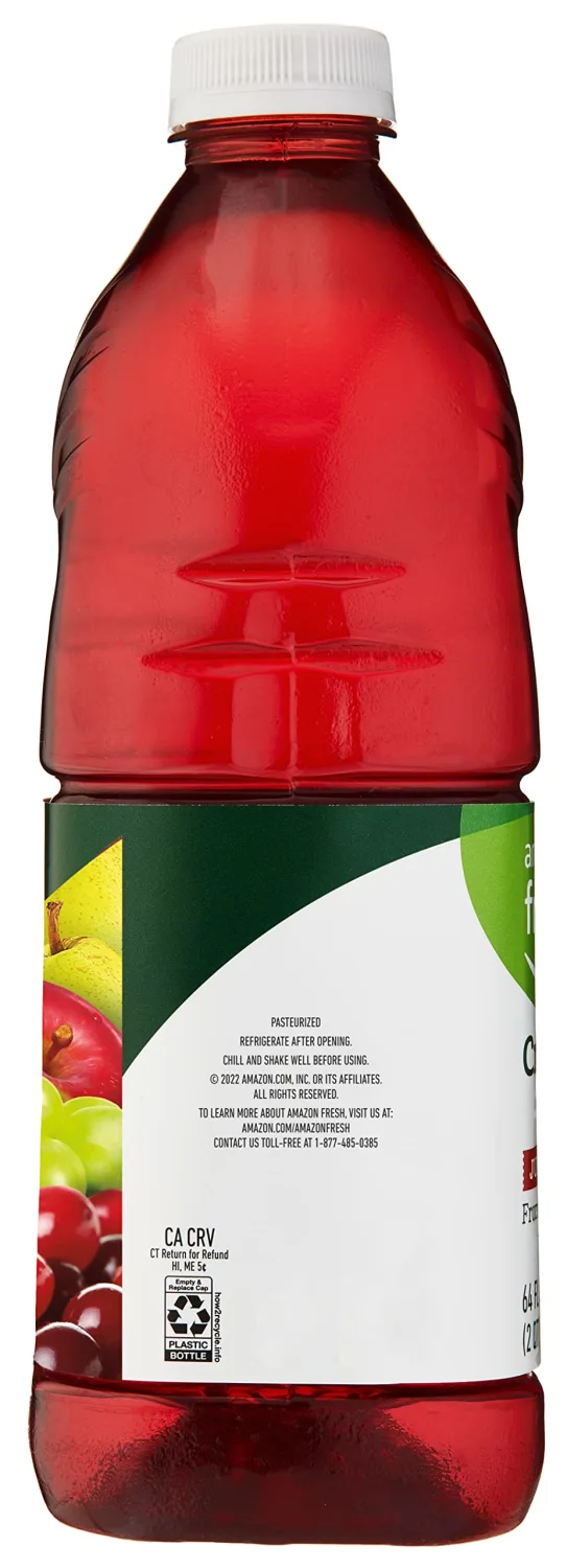 Amazon Fresh, Cranberry Blend Juice from Concentrate, 64 Fl Oz Bottle