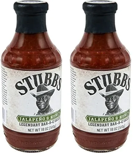 Stubb's Jalapeño & Honey BBQ Sauce, 18 oz (Pack of 2)
