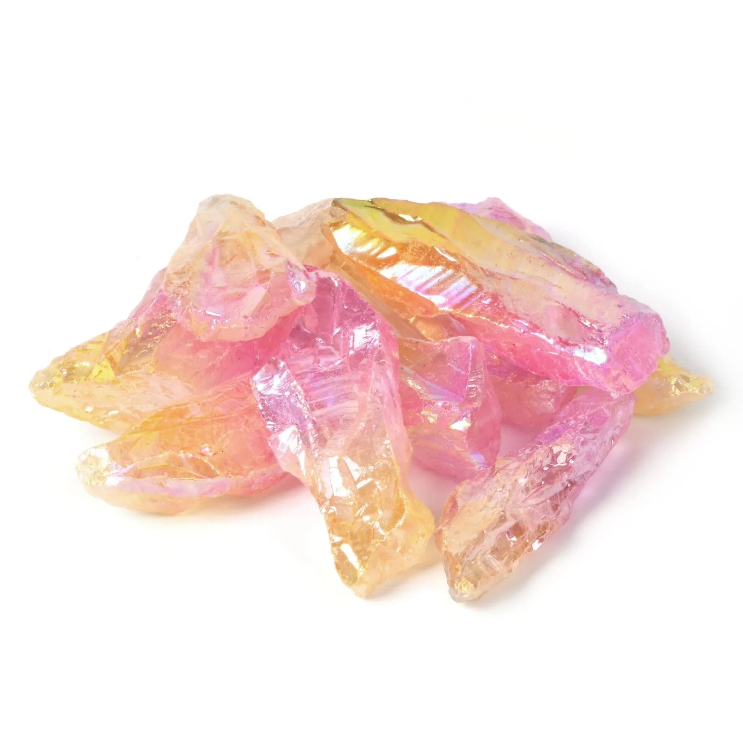 Justinstones 1/2LB Large Rose Yellow Aura Quartz Raw Stone Specimen Collection Pocket Worry Healing Crystal