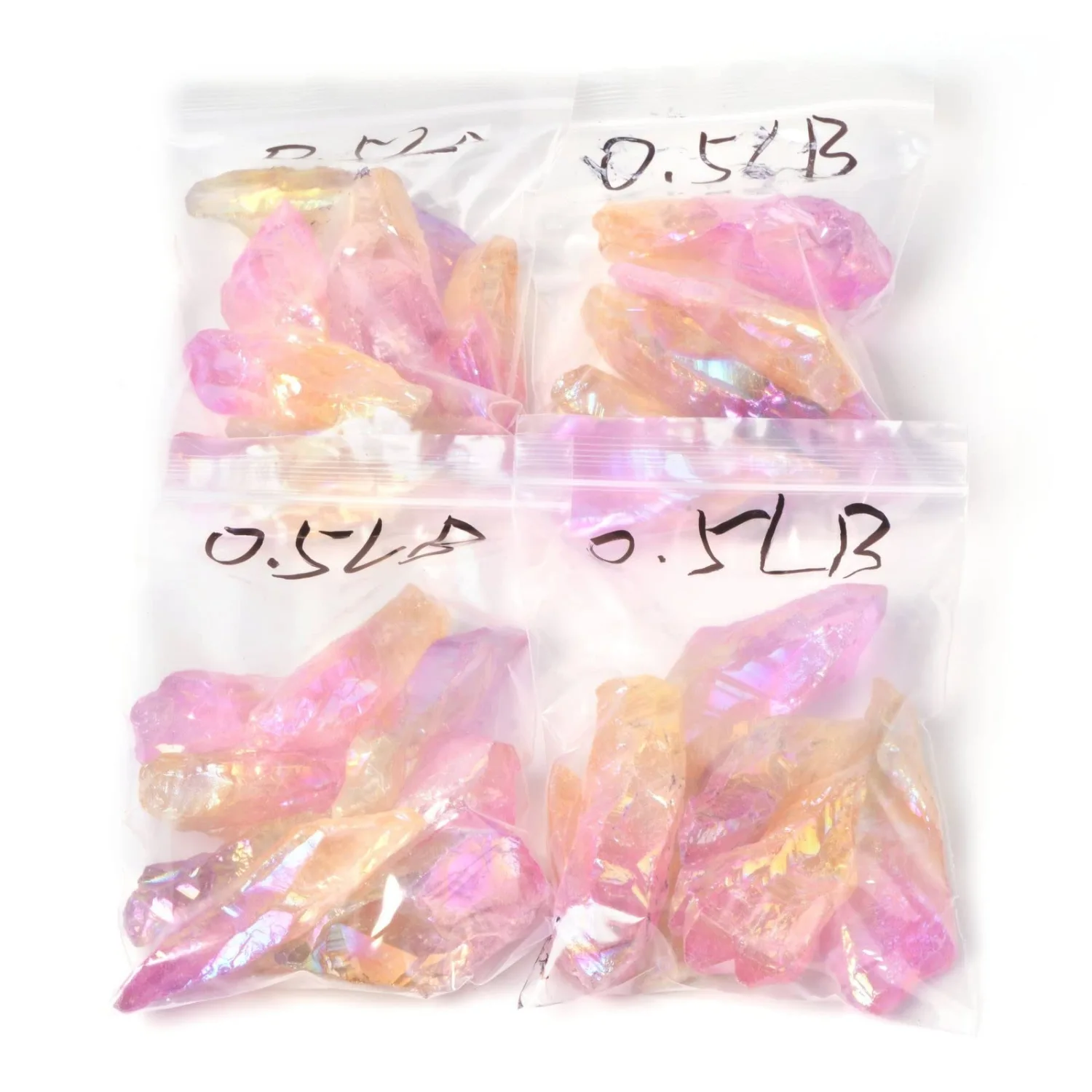 Justinstones 1/2LB Large Rose Yellow Aura Quartz Raw Stone Specimen Collection Pocket Worry Healing Crystal