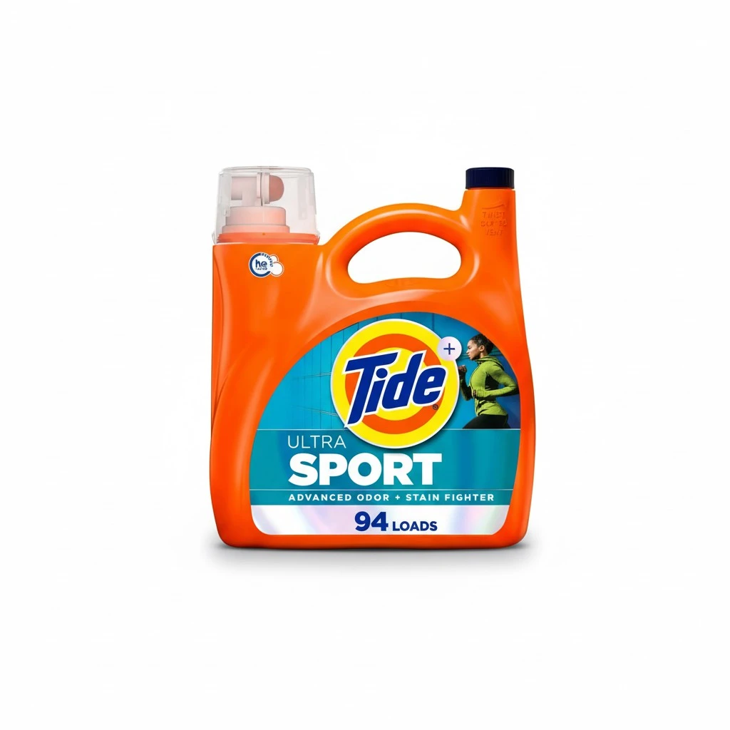 Tide Plus Febreze Sport Odor Defense Liquid Laundry Detergent Soap, HE Compatible, 94 Loads, 132 fl oz