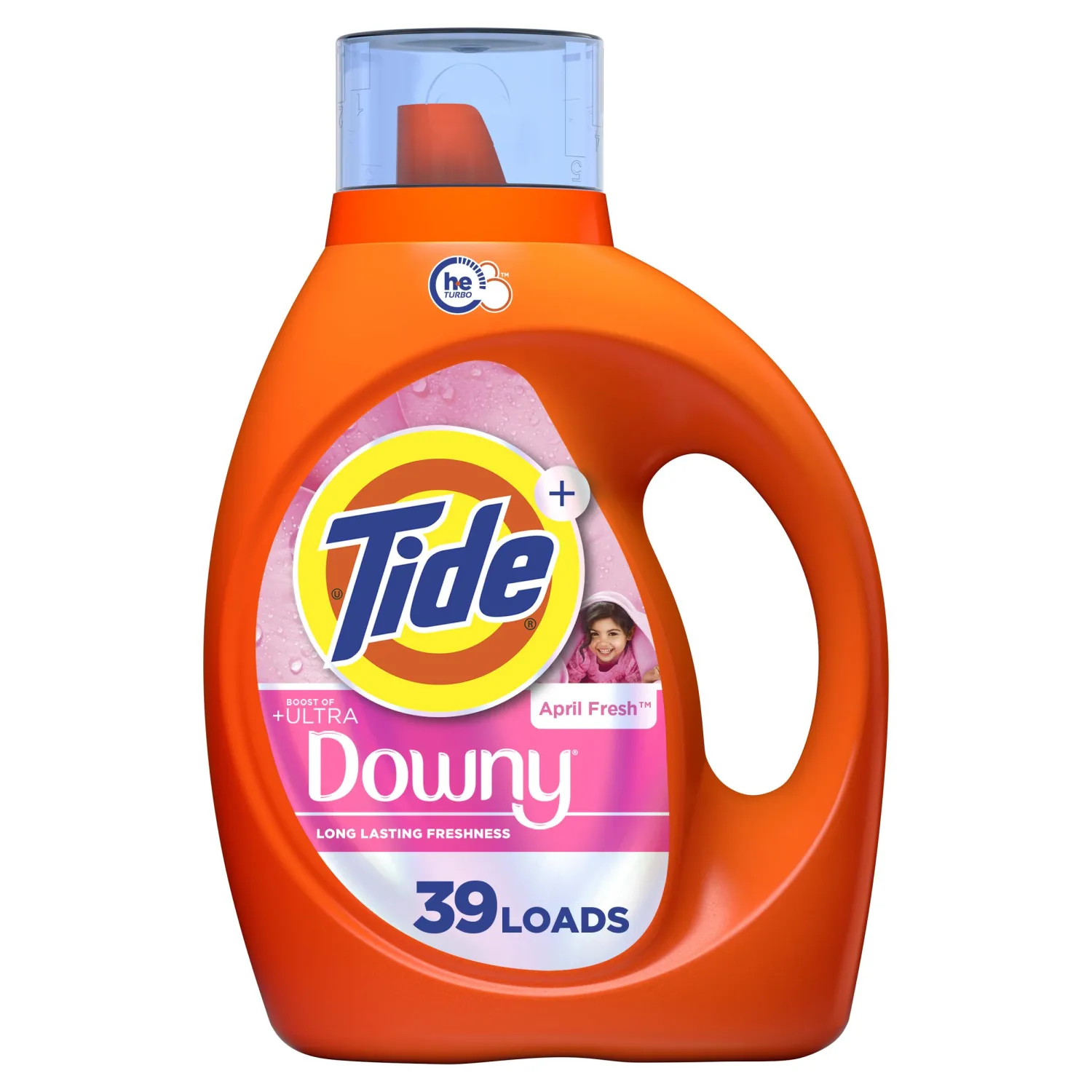 Tide Plus Boost of Ultra Downy Liquid Laundry Detergent, April Fresh Scent, 55 fl oz, 39 Loads, Laundry Detergent Liquid with Long-Lasting Freshness