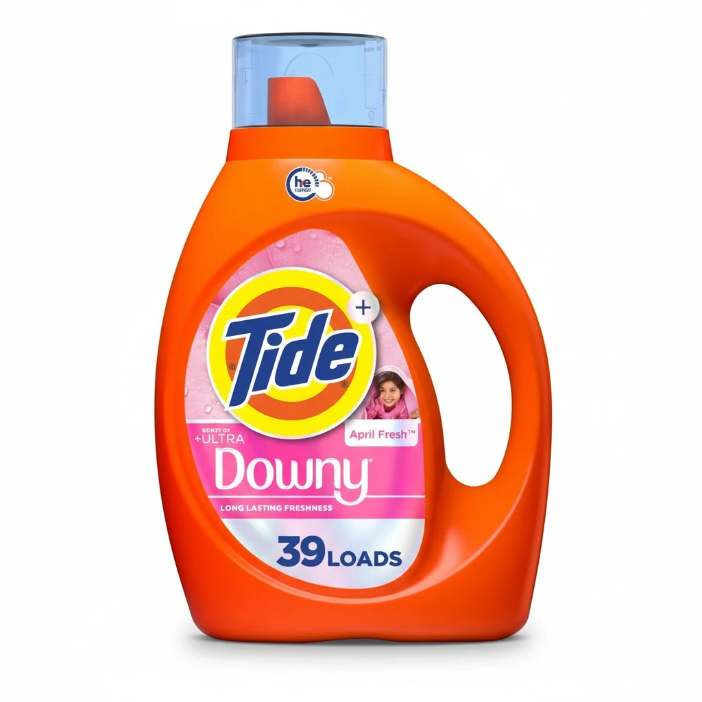 Tide Plus Boost of Ultra Downy Liquid Laundry Detergent, April Fresh Scent, 55 fl oz, 39 Loads, Laundry Detergent Liquid with Long-Lasting Freshness
